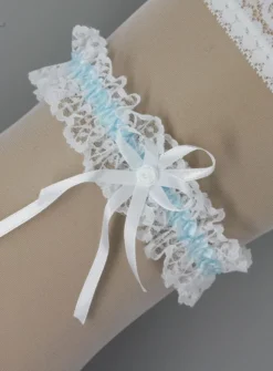 Jarretière mariage dentelle et ruban
