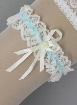 Jarretière mariage dentelle et ruban