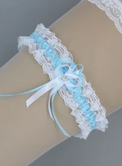 Jarretičre mariage dentelle ruban et strass