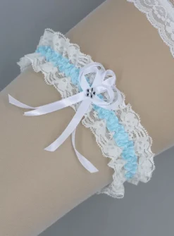 Jarretičre mariage dentelle ruban et strass