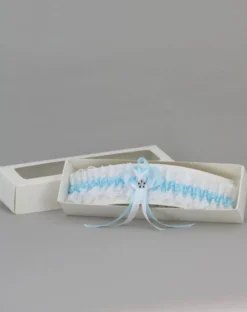 Jarretičre mariage dentelle ruban et strass