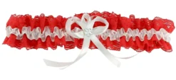 Jarretière mariage dentelle rouge