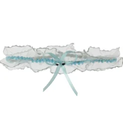 Jarretière mariage organza Blanc