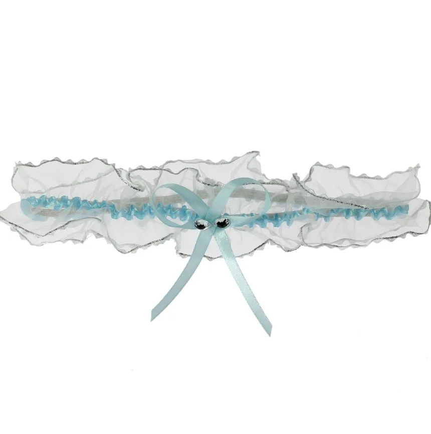 Jarretière mariage organza Blanc