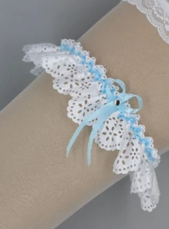 Jarretière mariée satin ajouré
