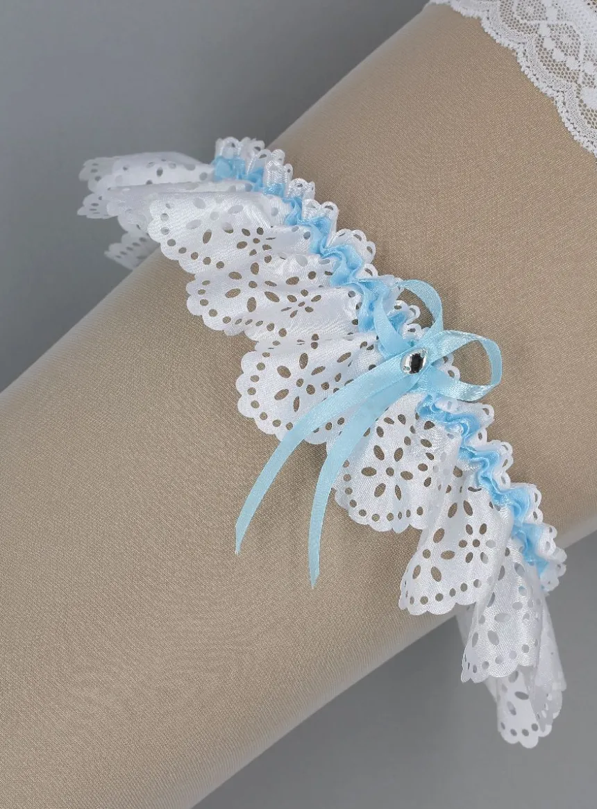 Jarretière mariée satin ajouré
