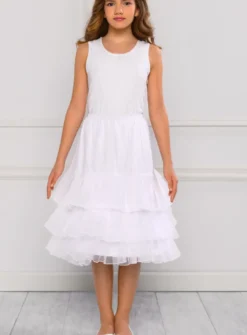 Jupon court fille 3 volants 1 cerceau
