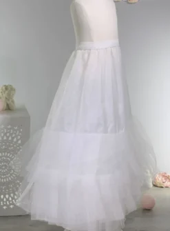 Jupon long fille 2 volants tulle