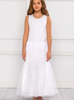 Jupon long fille volant tulle