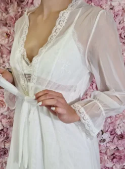 Kimono de nuit de noces femme transparent Blanc