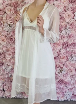 Kimono de nuit de noces femme transparent Blanc