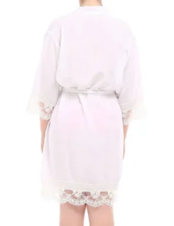 kimono lingerie blanc avec dentelle - Personnalisable