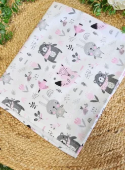 Lange bébé flanelle animaux de la forêt