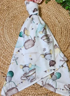 Lange bébé flanelle Mme Souris Blanc