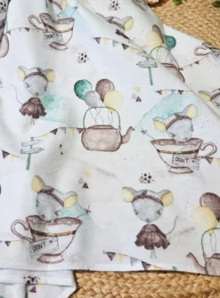 Lange bébé flanelle Mme Souris Blanc