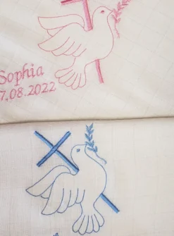 Lange tissu de baptême - Personnalisable Blanc