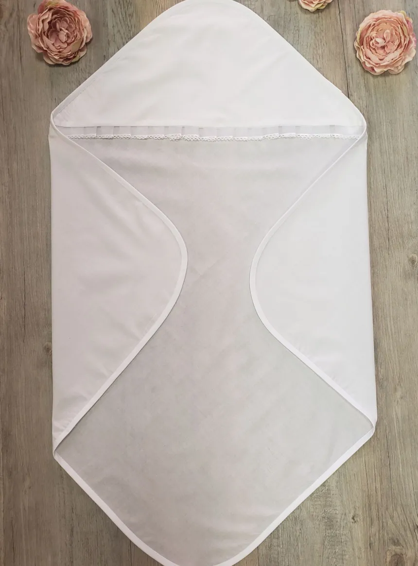 Linge lange carré froufrou organza Ellie Blanc