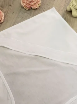Linge lange carré large dentelle Simon Blanc