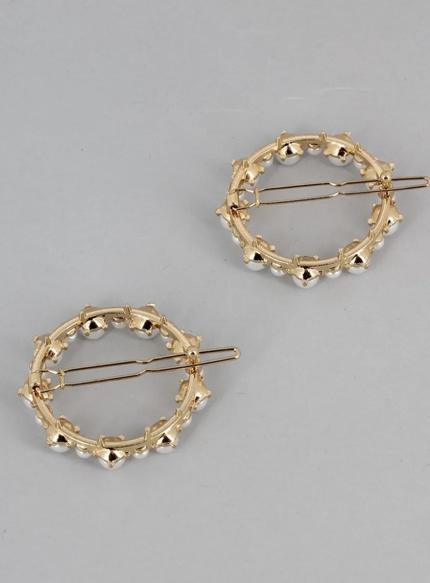 Lot de 2 barrettes perle Ivoire - Ecru