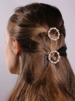 Lot de 2 barrettes perle Ivoire - Ecru
