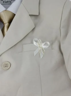 Lot de 20 boutonnières noeud satin perle