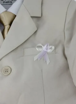 Lot de 20 boutonnières noeud satin perle