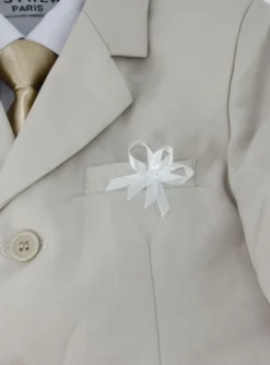 Lot de 20 boutonnières noeud satin perle
