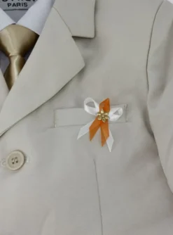 Lot de 20 boutonnières noeud satin et fleur