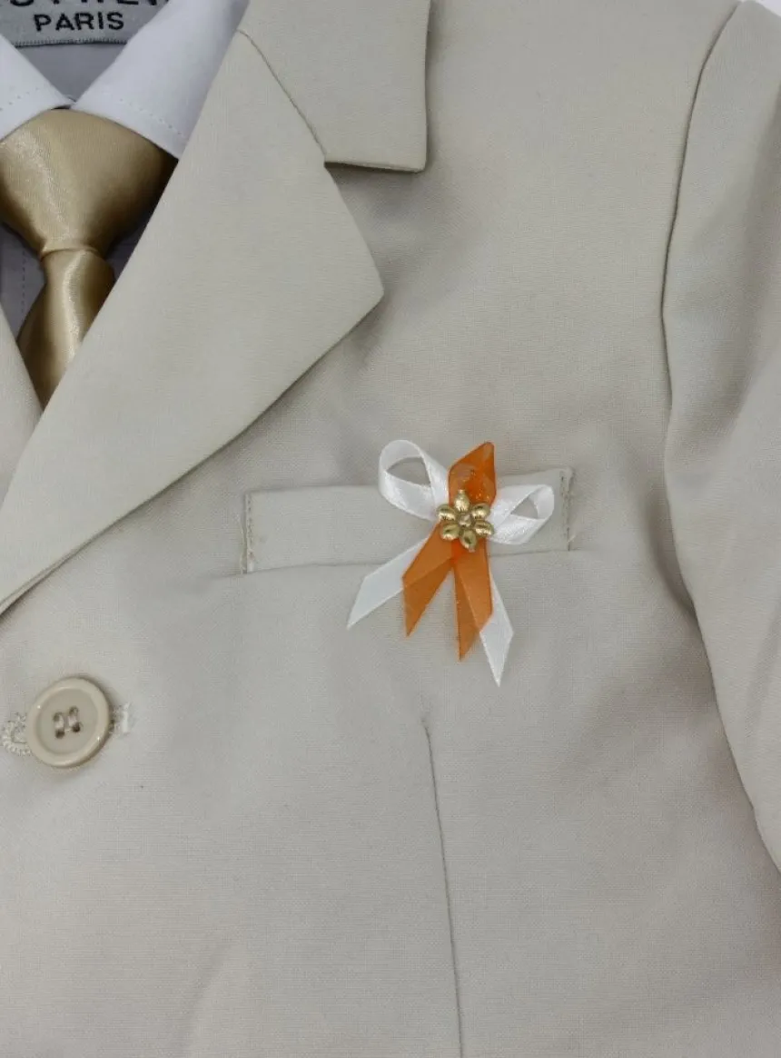 Lot de 20 boutonnières noeud satin et fleur