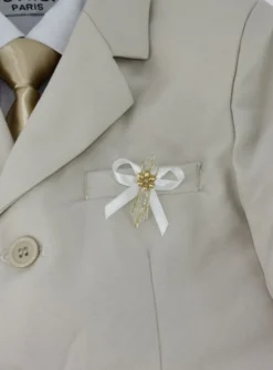 Lot de 20 boutonnières noeud satin et fleur