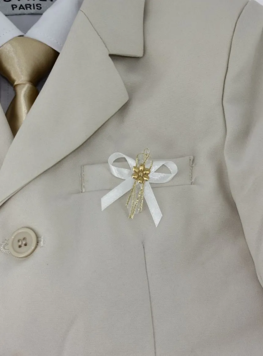 Lot de 20 boutonnières noeud satin et fleur