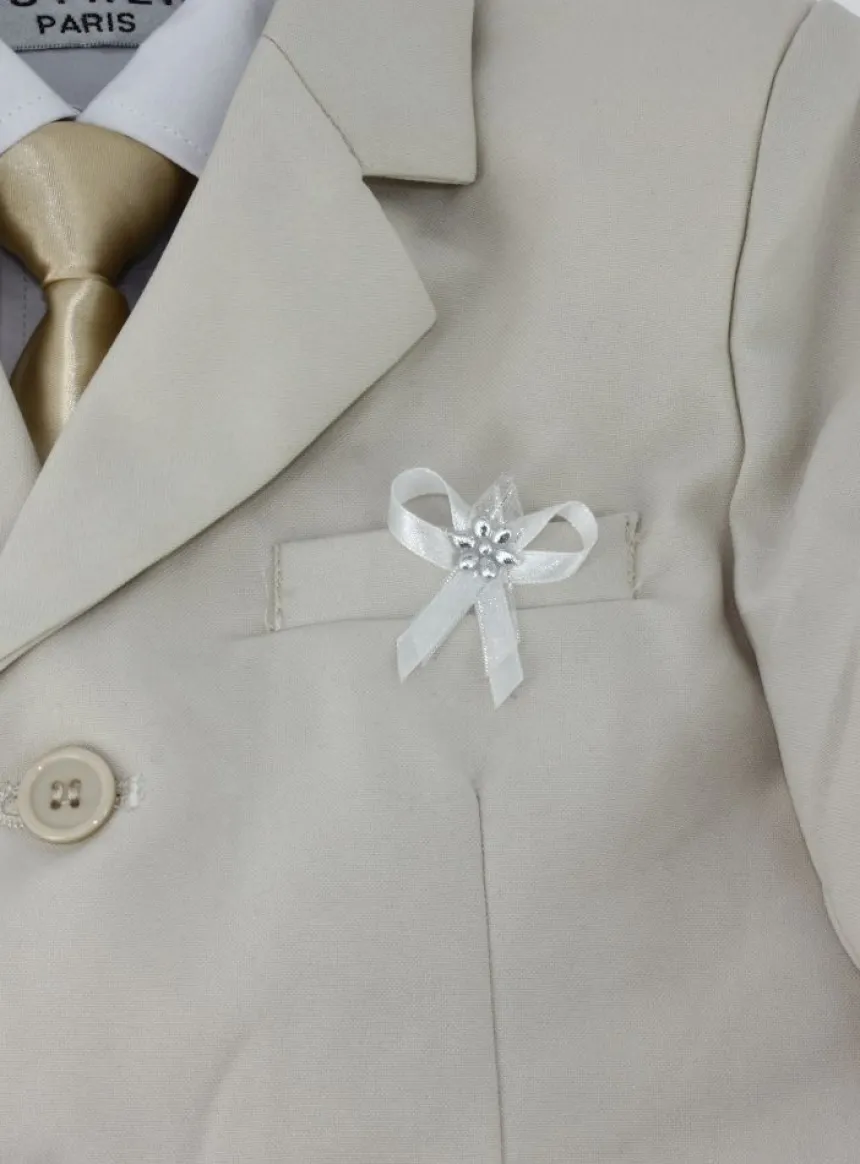 Lot de 20 boutonnières noeud satin et fleur