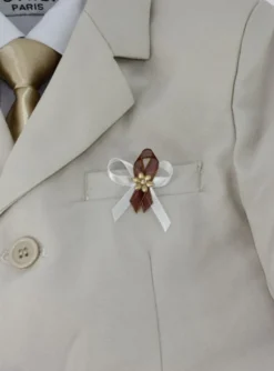 Lot de 20 boutonnières noeud satin et fleur