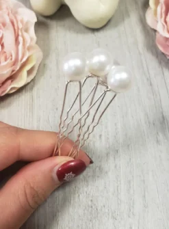 Lot de 5 pics à cheveux grosse perle