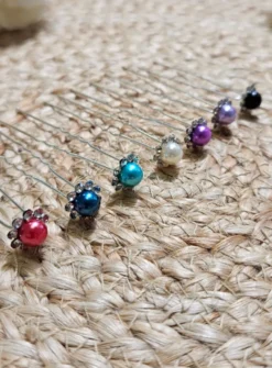 Lot de 5 pics à cheveux perle et strass