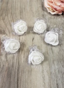 Lot 5 pinces crabes avec roses Blanc