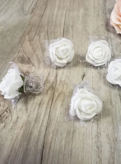 Lot 5 pinces crabes avec roses Blanc