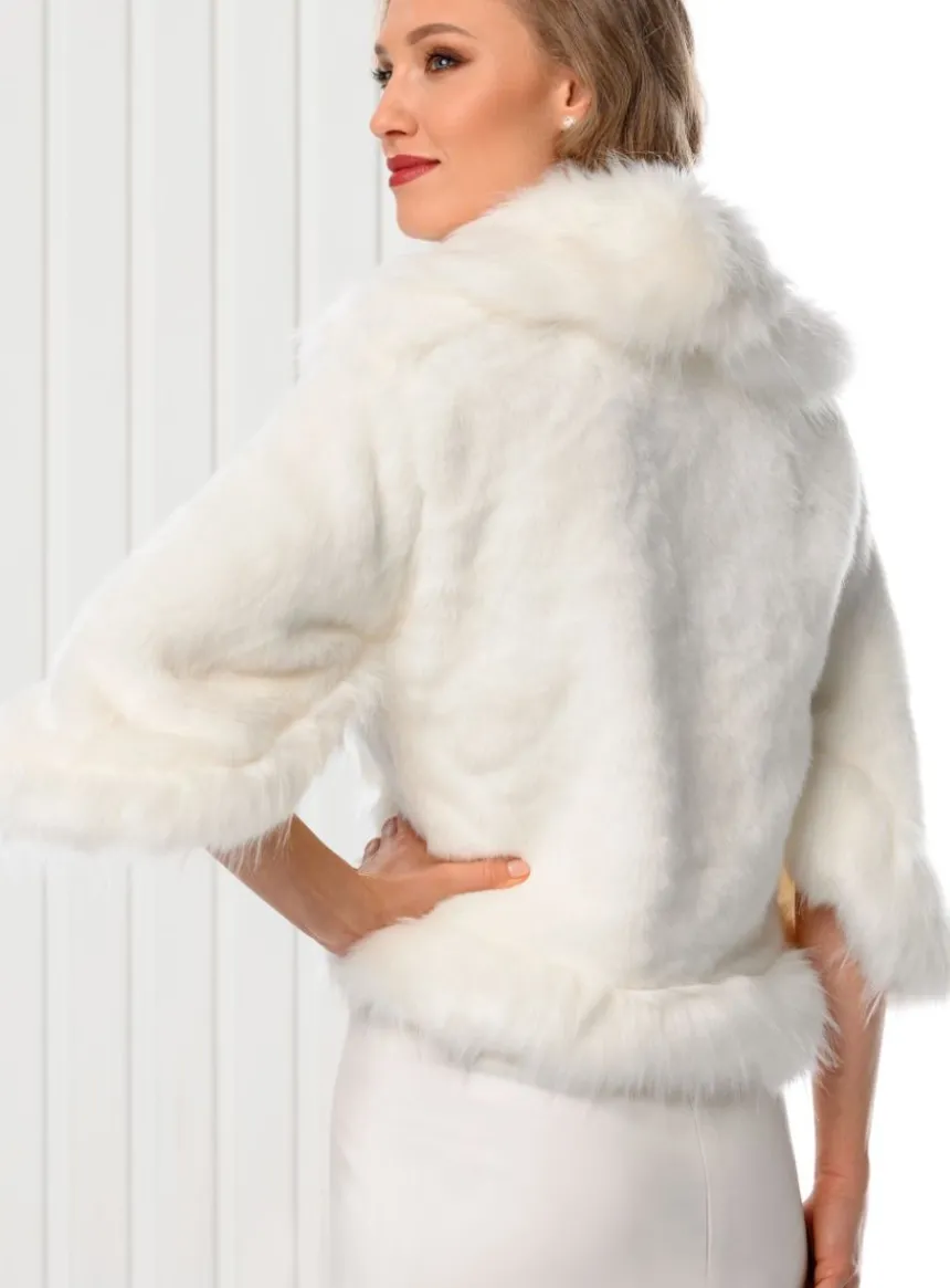Manteau cape fausse fourrure mariage