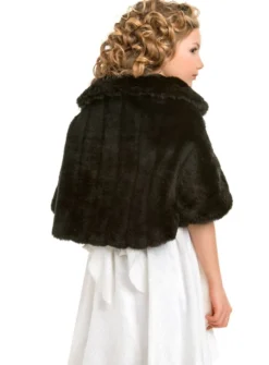 Manteau cape fourrure fille