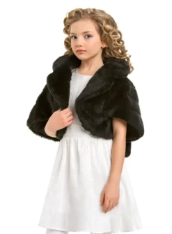 Manteau cape fourrure fille