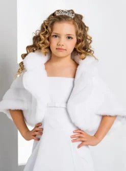 Manteau cape fourrure fille