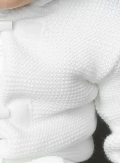 Manteau cardigan blanc bébé Mixte avec capuche Blanc 1 mois