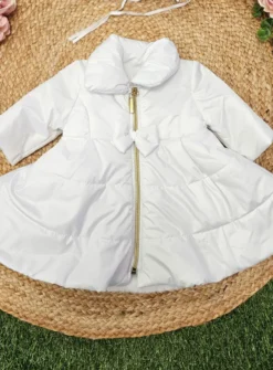 Manteau cérémonie fille blanc + bonnet