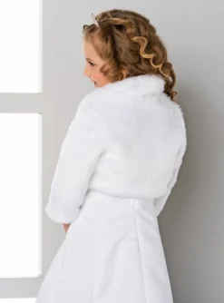 Manteau enfant fausse fourrure manches 3/4