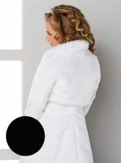 Manteau enfant fausse fourrure manches 3/4