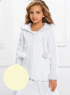 Manteau fille avec pompons