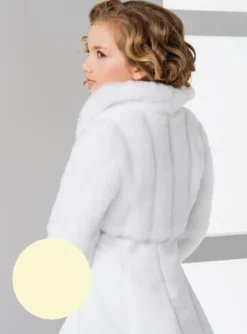Manteau fille fausse fourrure court