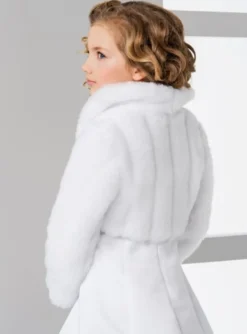 Manteau fille fausse fourrure court
