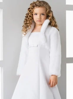 Manteau fille fausse fourrure court