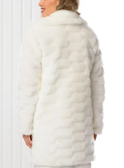 Manteau long fausse fourrure femme